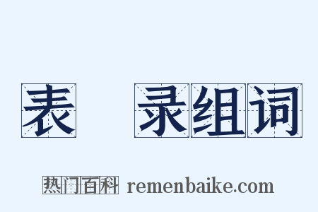 表異录组词是什么意思的图片